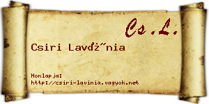 Csiri Lavínia névjegykártya